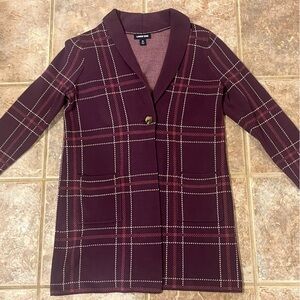 Lands' End Long Purple Sweater Cardigan